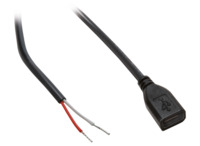 USB 2.0 Anschlussleitung, Micro-USB Buchse Typ B auf offenes Ende, 1 m, schwarz