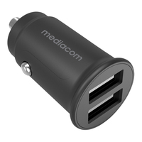 Car Charger Mediacom - 2 Porte USB - MD-A160 (Nero)