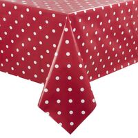 Polka Dot Tablecloth in Crimson Made of PVC 1370x 2280mm / 54x 90"