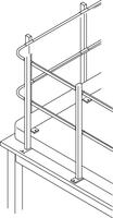 Sicherheitsgeländer lfm. für Lagerbühne Höhe 1100 mm Fußleiste 100 mm