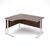 Traditional ergonomic desks - delivered and installed - white frame, walnut top, left hand, 1400mm