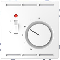 Raumtemperaturregler 24 V m. Schalter u. Zentralplatte, Lotosweiß, System Design