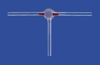 Dreiweg-Kegelhähne T-Bohrung Borosilikatglas 3.3 | Beschreibung: PTFE-Küken