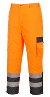 Nadrág derekas Hi-Vis Contrast bélelt vízálló cipzáros bokarész narancs/sötétkék XL