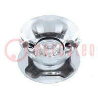 LED lens; round; transparent; 6÷12°; Mounting: adhesive tape