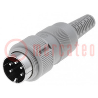 Plug; DIN; male; PIN: 5; Layout: 240°; straight; for cable; soldering