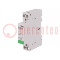 Contactor: 2-pole installation; 25A; 24VAC; NC + NO