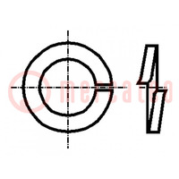Rondelle; ressort; M3; D=6,2mm; h=0,8mm; acier; Placage: zinc