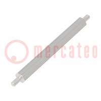 Screwed spacer sleeve; 55mm; Ext.thread: M3; hexagonal; aluminium