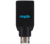 Maplin MAPCUS12 cable gender changer PS/2 USB-A 2.0 Black