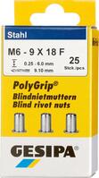 Zestaw nitonakrętek PolyGrip Mini-Pack, stal M8, 9 mm