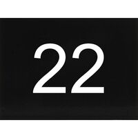 Produktbild zu Targhetta numerica autoadesiva, 40 x 30 mm, tipo 22, plastica nero lucido