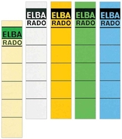 ELBA - ÉTIQUETTES POUR DOS DE CLASSEUR "ELBA RADO"-COURT/LARGEBLANC, IMPRESSION: NOIR/VERT, AUTOCOLLANTES, DIMENSIONS: (L)59 X (