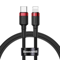 BASEUS CAFULE CABLE TIPO-C A IP PD 18W 1M - ROJO