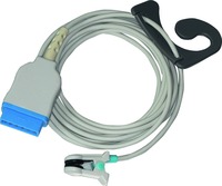 Ohrsensor zu GE-Ohmeda #TS-E4-GE, flacher blauer Stecker für S/5, i4 Modulare Monitore mit E-Serie Modulen, Corometrix 259 mit TruSignal-Ohmeda Technolgie, Länge: 3 m