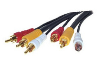 S-Conn 2m RCA Component (YPbPr)-Videokabel 3 x RCA Schwarz, Rot, Weiß, Gelb