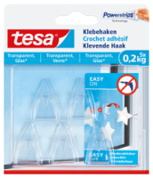 TESA 77734-00000 crochet pour rangement à usage domestique Intérieure Transparent 5 pièce(s)