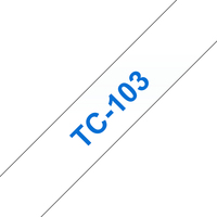 Brother TC-103 labelprinter-tape Blauw op transparant