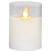 Star Trading LED-Kerze Twinkle im Glas 10x7,5cm weiß