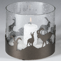 Glasi Hergiswil 821 Kerzenständer Glas, Metall Braun, Transparent