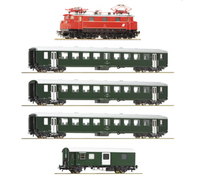 Roco 5 piece set: Electric locomotive 1670.27 with passenger train, ÖBB maßstabsgetreue modell ersatzteil & zubehör Lokomotive
