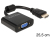 DeLOCK 65512 video kabel adapter 0,254 m VGA (D-Sub) HDMI Type A (Standaard) Zwart