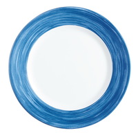 Speiseteller 23,5 cm aus Opalglas Form BRUSH - Darkblue / dunkelblau von