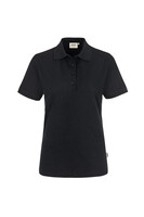 Damen Poloshirt MIKRALINAR®, schwarz, L - schwarz | L: Detailansicht 1