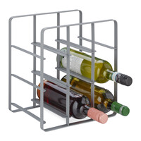 Relaxdays Weinregal, 9 Flaschen, Eisen pulverbeschichtet, Weinhalter stehend, Küche & Bar, HBT: 30 x 27,5 x 20 cm, grau