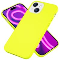 NALIA Soft Neon Cover compatible with iPhone 15 Case, Intense Colorful Non-Slip Velvet Smooth Coverage, Matt Luminous Shockproof Silicone Bumper, Slim Rubber Mobile Phone Protec...