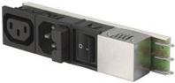 IEC-Stecker-C14, 50 bis 60 Hz, 2 A, 250 VAC, 1.6 W, 4 mH, Flachstecker 6,3 mm, 5