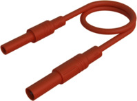 Messleitung mit (4 mm Stecker, gerade) auf (4 mm Buchse, gerade), 1 m, rot, PVC,