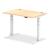 Dynamic Air 1200 x 800mm Height Adjustable Desk Maple Top Cable Ports White Leg HA01113