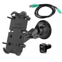UNPKD QUICK-GRIP XL WITH SUCTION CUP MOUNT AND QC CIG CHARGER Quick-Grip, Mobile phone/Smartphone, Passive holder, Car, Black Ständer