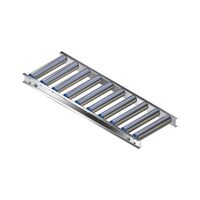 Light duty roller conveyor, aluminium frame with aluminium rollers
