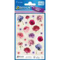 Deko Sticker Papier Blumen mehrfarbig 24 Aufkleber