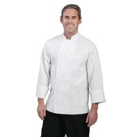 Chef Works Unisex Le Mans Chefs Jacket in White - Polycotton - Long Sleeve - L