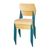 Bolero Cantina Side Chairs in Teal - Wood Seat Pad & Backrest - 4 Pack - 470 mm