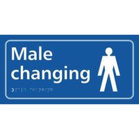 Male changing sign