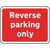 Reverse parking only road sign