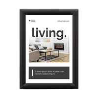 Snap Frame / Poster Frame / Aluminium Picture Frame, black anodised, 25 mm profile | A4 (210 x 297 mm) 240 x 327 mm 192 x 279 mm
