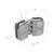 Chrome Plated Panel Connectors | door hinge 2-part, moveable with grey plastic screws