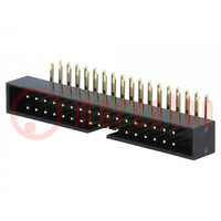 Socket; IDC; male; PIN: 34; angled 90°; THT; gold-plated; 2mm; black