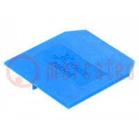 Záró/elválasztó lemez; kék; Szél: 1,5mm; poliamid; -25÷100°C