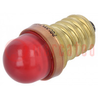 Lámpara LED; rojo; E14; 24VDC; 24VAC