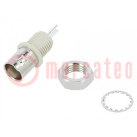 Socket; BNC; female; straight; 50Ω; soldering; PPO; silver plated