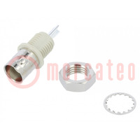 Connector: BNC; socket; female; straight; 50Ω; soldering; PPO; brass