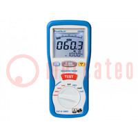 Meter: insulation resistance; LCD; 3,5 digit (4000); VAC: 1÷750V