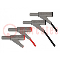 Test leads; Inom: 16A; Len: 0.95m; insulated; black,red; 2pcs.
