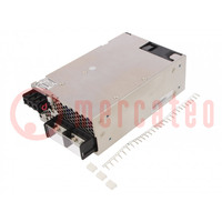 Power supply: switching; for building in,modular; 600W; 24VDC